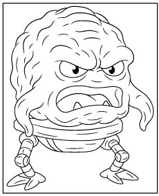Alien Krang coloring page for kids