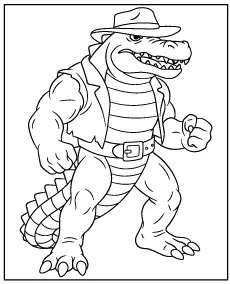 Alligator Leatherhead coloring page Ninja Turtles
