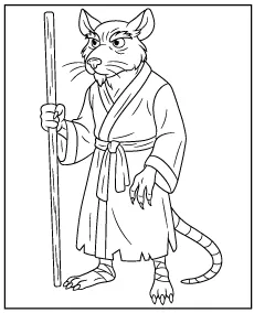 Master Splinter coloring page mutant rat