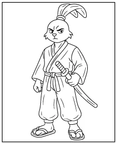 Samurai rabbit Miyamoto Usagi coloring page