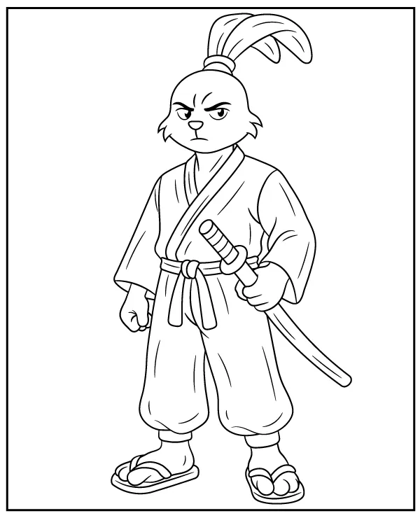 Samurai Miyamoto Usagi coloring page