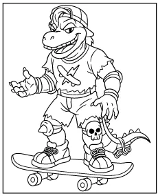 Mondo Gecko ona skateboard coloring page Ninja Turtles