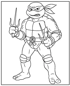 Ninja Turtle Raphael coloring page for kids