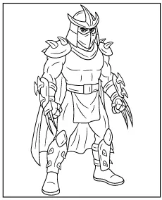 Shredder coloring page Ninja Turtles antagonist