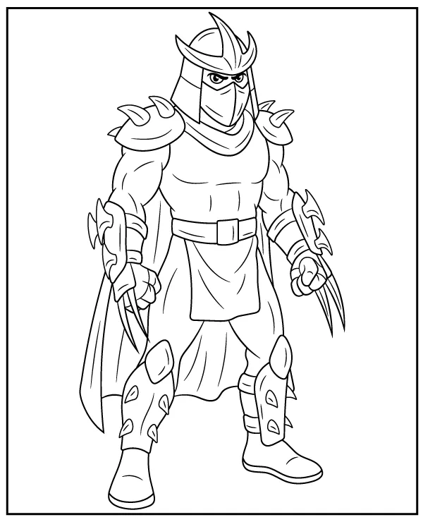 Shredder coloring page for children TMNT