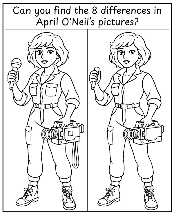 Spot 8 differences - April O'Neil