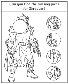 Find the missing piece to finish the picture of Shredder