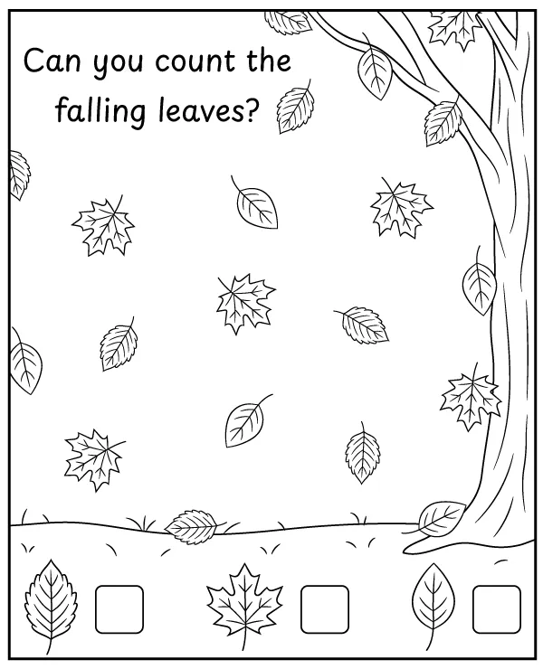 Count all the falling leaves - fall activity for children