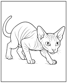 Canadian Sphynx cat coloring page for kids