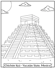 Chichén Itzá in Mexico coloring page