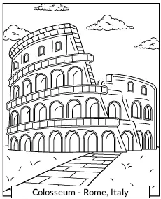 Colosseum in Rome coloring-page ancient amphitheater