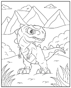 Printable dinosaurs coloring pages sheets t-rex