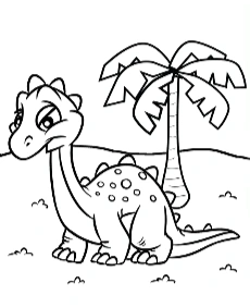 Easy dinosaur coloring books page for kids