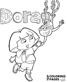 Coloring pages of Dora the Explorer