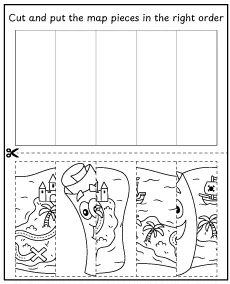 Dora cut pieces and put in the right order - puzzle activities for children