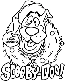Scooby-Doo coloring sheet for Christmas