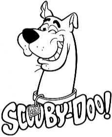 Scooby-Doo coloring picture with the logo