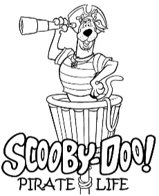 Scooby-doo pirate life coloring page for children