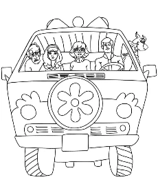 Mystery Machine van coloring sheet