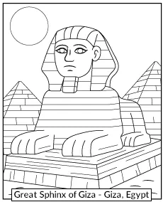 Great Sphinx of Giza in Egypt Coloring Page educational materials
