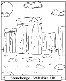 Stonehenge coloring page famous places