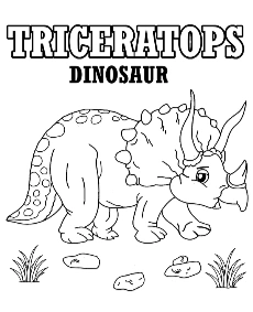 Dinosaur triceratops with collar printable coloring page for children