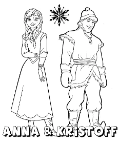 Anna with Kristoff coloring page Frozen movie