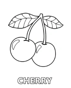 Cherry fruit coloring page for children