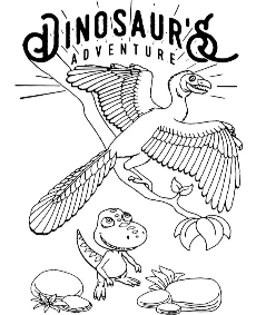 Free dinosaurs adventure coloring sheet