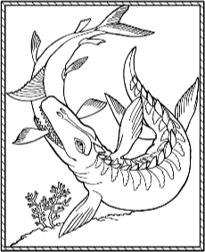 Swimming dinosaurs coloring pages