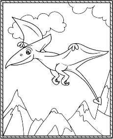 Flying dinosaurs coloring pages