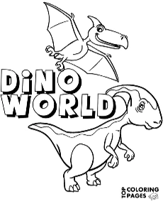 Two dinosaurs on printable image dino world