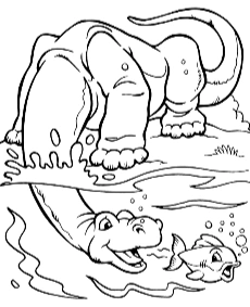 Small version of dinosaur's coloring sheet