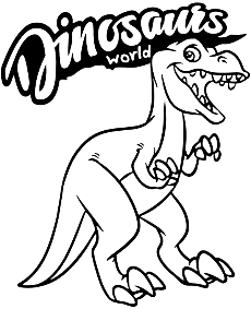 Funny t-rex coloring sheet for children