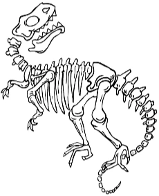 A skeleton of prehistoric dinosaur coloring pages