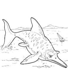 Prehistoric Fish Swimming Dinosaur Coloring Page