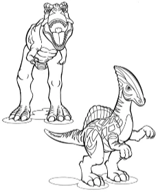 Two dinosaurs coloring page printables