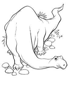 Large herbivorous dinosaur coloring page for kids