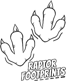 Prehistoric reptile footprint for coloring