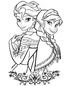 Frozen sisters together coloring sheet