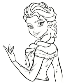 Elsa upper body Frozen free coloring page