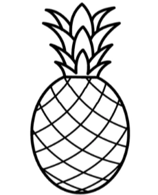 Simple pineapple coloring page printable
