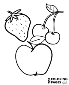 Simple fruits coloring pages printables