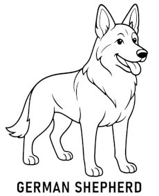 German shepherd dog coloring page printable