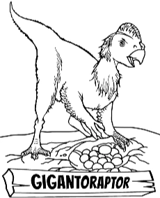 gigantoraptor chicken diinosaur coloring sheet for kids