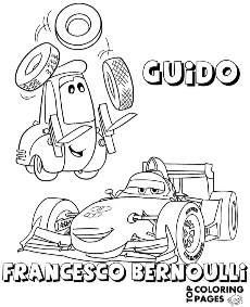 Guido and Francesco Formula One coloring page
