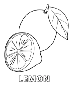 Printable lemon fruit coloring sheet for kids