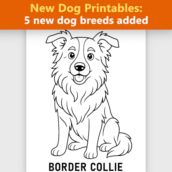 New dog coloring pages added