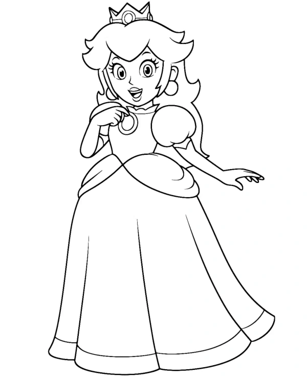 Princess Peach coloring page for girls