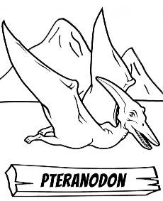 Winged dinosaur pteranodon coloring page